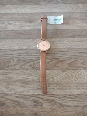 Women's Skagen SKW2412 Anita Mirror Pink Dial Leather Strap 30MM Quartz Watch